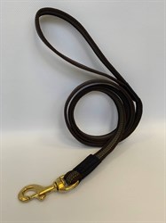Поводок для собак прорезиненный плавающий 20мм*3м коричневый карабин бронза - фото 13807