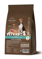 Сухой корм для собак PETVADOR ADULT взрослые с чувствительным пищеварением ВСЕ породы Ягненок 2кг - фото 15841