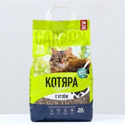 Наполнитель для кошачьего лотка Котяра комкующийся с активированным углем, 8,4 кг (20 л) - фото 16165