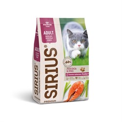 Сириус корм для кошек SIRIUS Лосось и рис 1.5кг - фото 16623