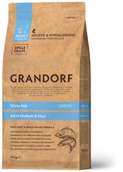 Сухой корм для собак GRANDORF White fish MEDIUM&MAXI Белая рыба для средних/крупных пород, 10кг - фото 16843