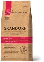 Сухой корм для собак GRANDORF Lаmb&Turkey MEDIUM&MAXI Ягненок/индейка для средних/крупных пород,10кг - фото 16870