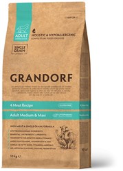 Сухой корм для собак GRANDORF PROBIOTIC Adult Medium&Max 4 мяса с рисом средние/крупные породы 1кг - фото 17010