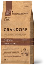 Сухой корм для собак GRANDORF MEDIUM&MAXI Duck&Turkey Утка/индейка для средних/крупных пород, 10кг - фото 17041
