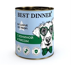 Влажный корм для собак BEST DINNER Exclusive Vet Profi Hypoallergenic Конина/Рис 340г - фото 17137