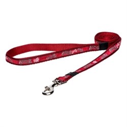 Поводок для собак Rogz SCOOTER 16мм*140см, красный с черными косточками - фото 5807