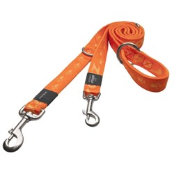 Поводок перестежка для собак Rogz K2 1.0-1.3-1.6 м, оранжевый - фото 5888