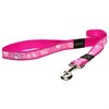 Поводок для собак удлиненный Rogz ARMED RESPONSE 25мм*180см, розовый с лапками