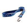 Поводок для собак удлиненный Rogz ARMED RESPONSE 25мм*180см, синий с черными косточками