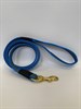 Поводок для собак прорезиненный плавающий 20мм*1,5м синий с желтыми нитями карабин бронза