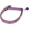 Ошейник для кошек рельефный  Лапки  со вставкой стрейч и бубенцом, 10 мм (19-22 см), фиолетовый - фото 11802